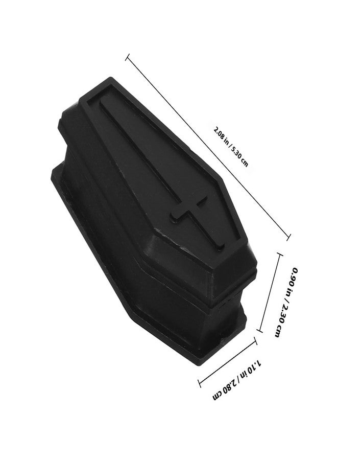 SHINEOFI Halloween Coffin Decor Black Plastic Coffin Ornament Spooky Halloween Prop for Haunted Houses Parties and Creative Pranks, 2.08 Inch - Image 2